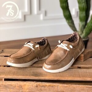 Ariat Women's Gold Metallic Fringe Hilo's Casual Shoes Loafers Slip On